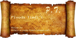 Pivoda Timót névjegykártya